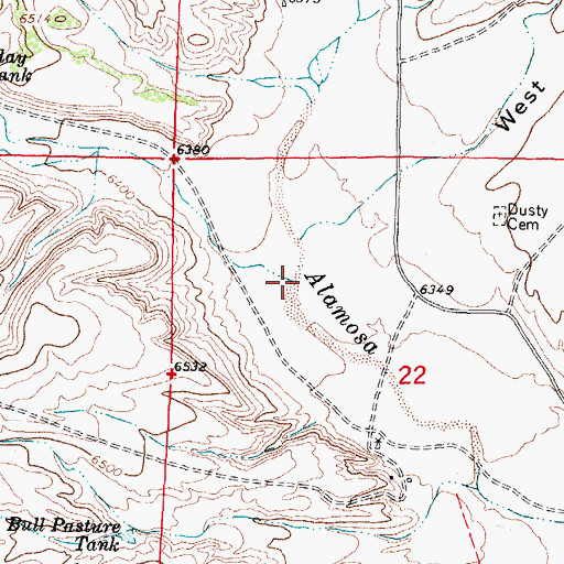 Topographic Map of Wahoo Canyon, NM