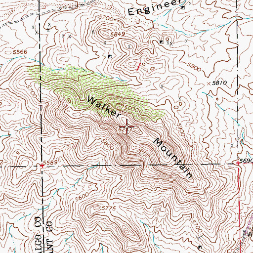 Topographic Map of Walker Mountain, NM
