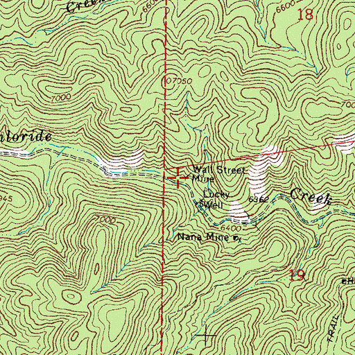 Topographic Map of Wall Street Mine, NM
