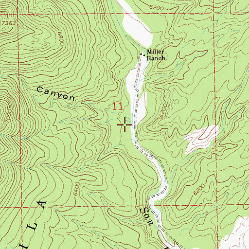 Topographic Map of Warm Springs Canyon, NM