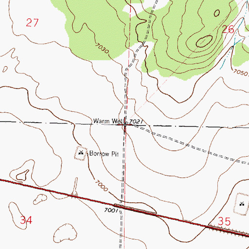 Topographic Map of Warm Well, NM