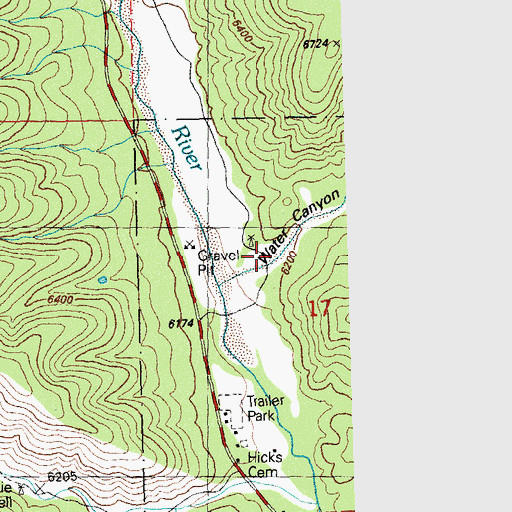 Topographic Map of Water Canyon, NM