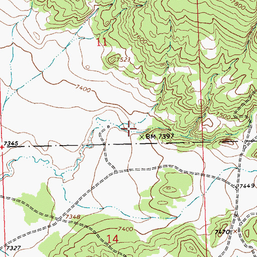 Topographic Map of Water Canyon, NM