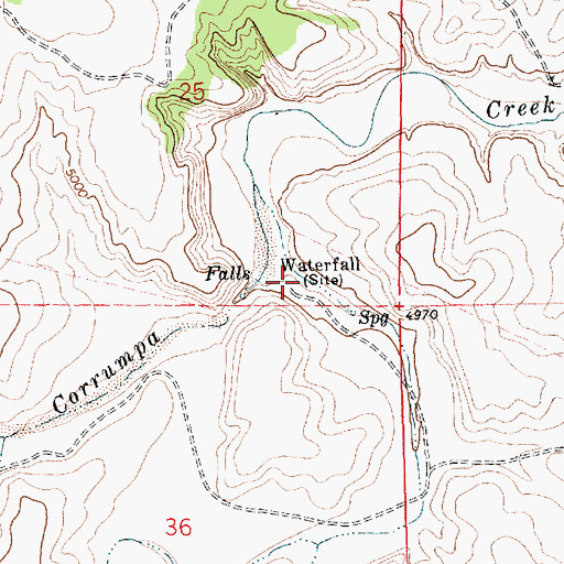 Topographic Map of Waterfall, NM