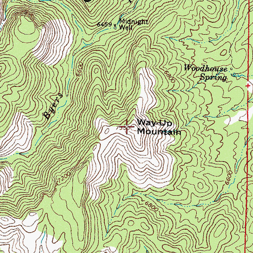 Topographic Map of Way-Up Mountain, NM