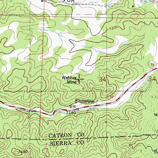 Topographic Map of Webber Shaft, NM