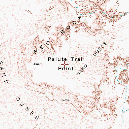 Topographic Map of Paiute Trail Point, AZ
