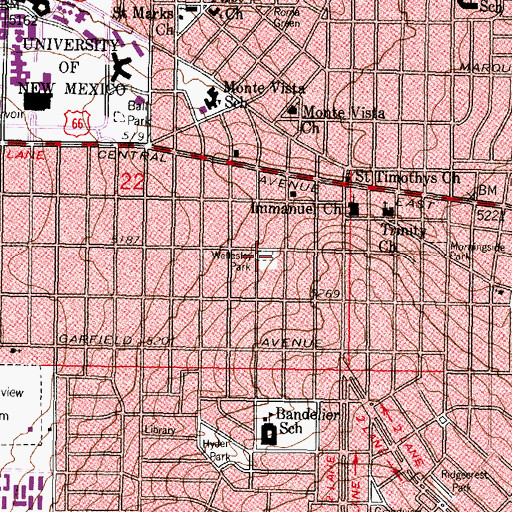 Topographic Map of Wellesley Park, NM