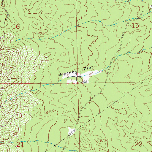 Topographic Map of Werney Flat, NM