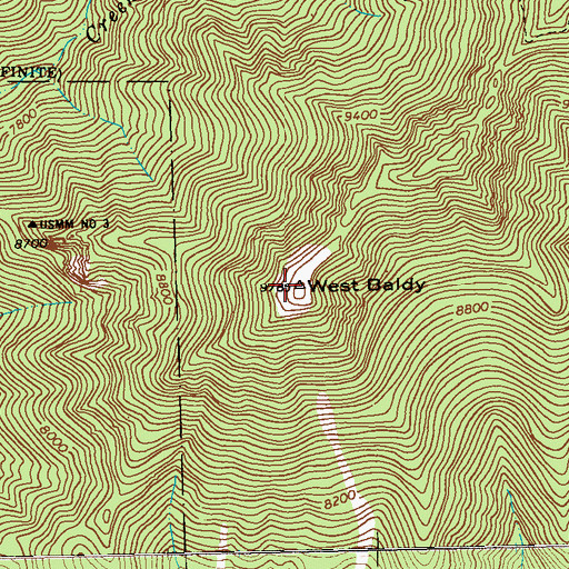 Topographic Map of West Baldy, NM