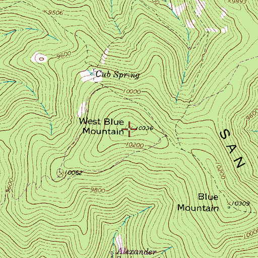 Topographic Map of West Blue Mountain, NM