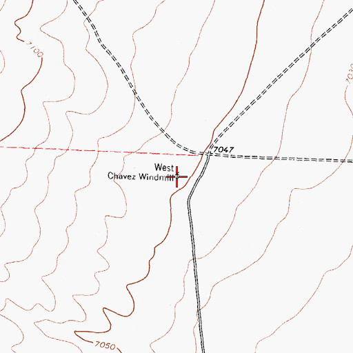 Topographic Map of West Chavez Windmill, NM