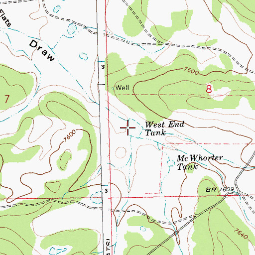 Topographic Map of West End Tank, NM