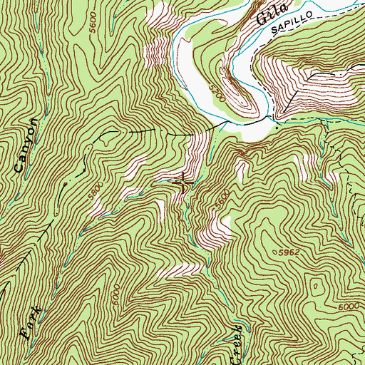 Topographic Map of West Fork Snow Creek, NM