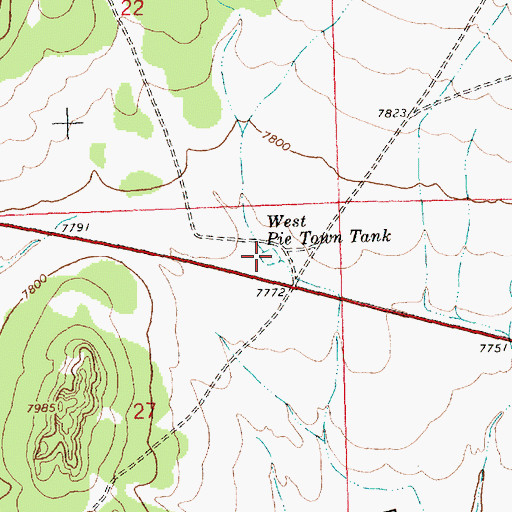 Topographic Map of West Pie Town Tank, NM