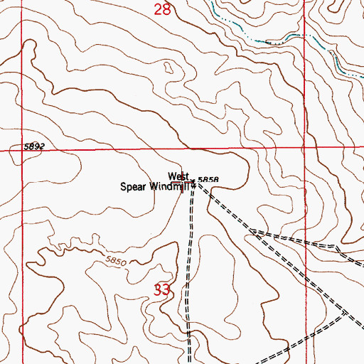 Topographic Map of West Spear Windmill, NM