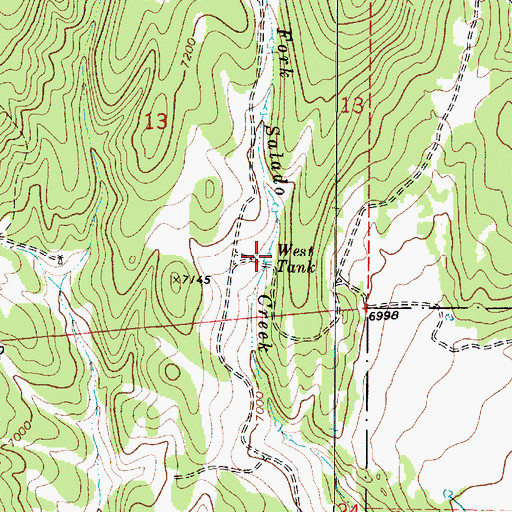Topographic Map of West Tank, NM
