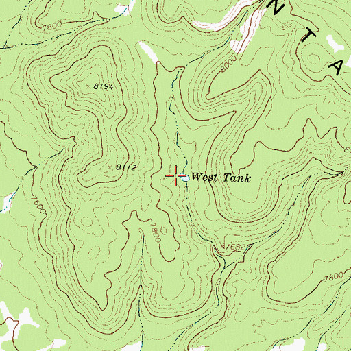 Topographic Map of West Tank, NM