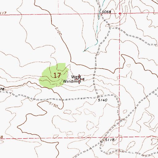 Topographic Map of West Windmill, NM