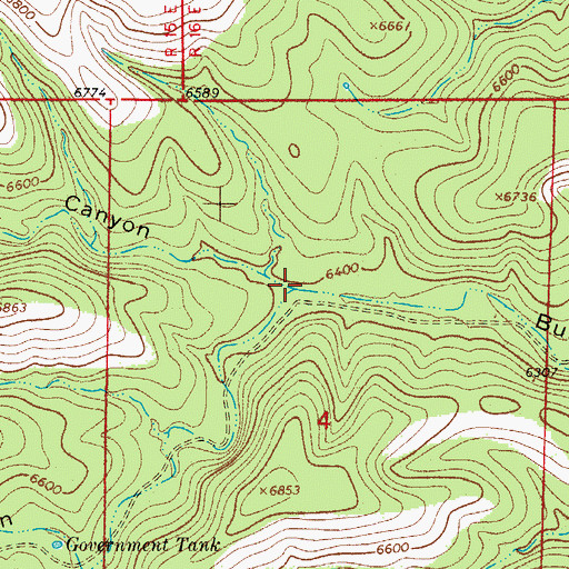Topographic Map of Wet Burnt Canyon, NM
