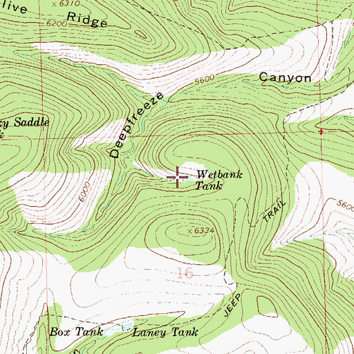Topographic Map of Wetbank Tank, NM