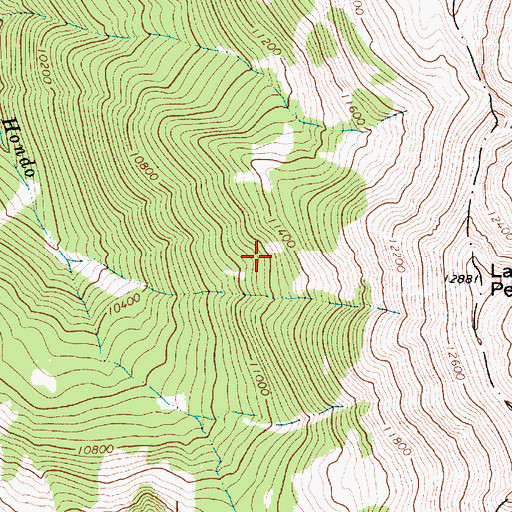 Topographic Map of Wheeler Peak Wilderness, NM