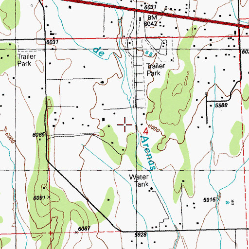 Topographic Map of Whiskey Creek, NM