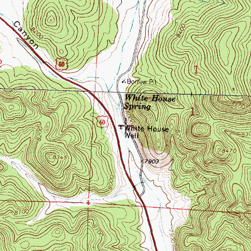Topographic Map of White House Well, NM