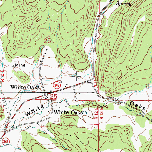 Topographic Map of White Oaks Draw, NM