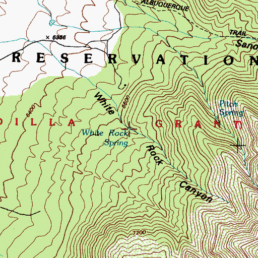 Topographic Map of White Rock Spring, NM
