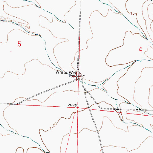 Topographic Map of White Well, NM