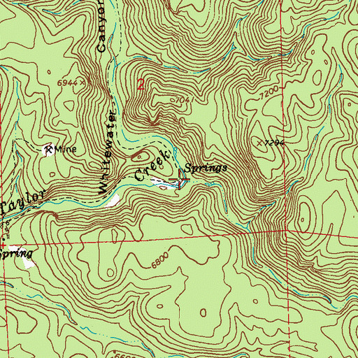 Topographic Map of Whitetail Canyon, NM