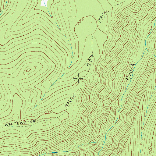 Topographic Map of Whitewater Baldy Trail, NM