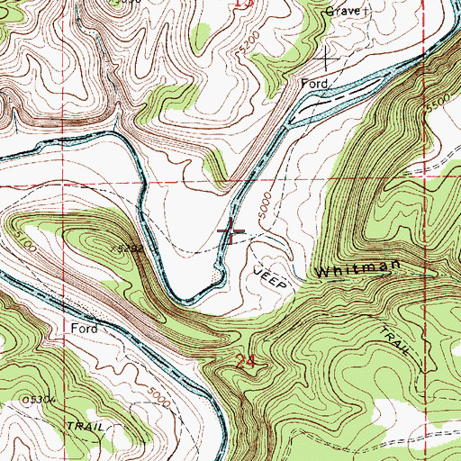 Topographic Map of Whitman Canyon, NM