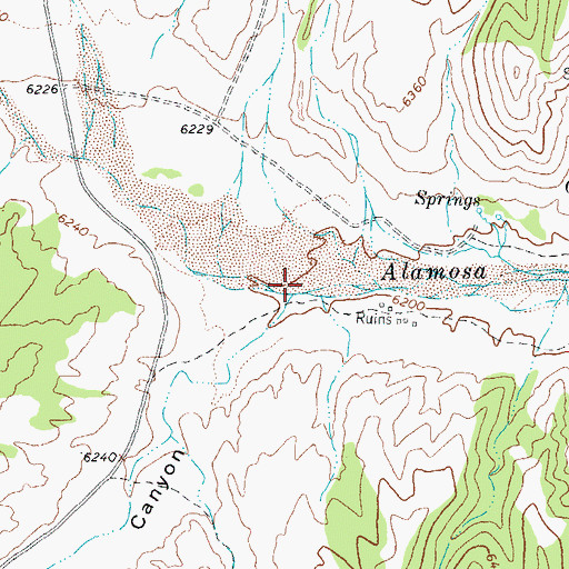 Topographic Map of Wildhorse Canyon, NM