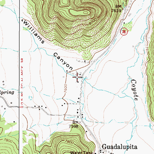 Topographic Map of Williams Canyon, NM
