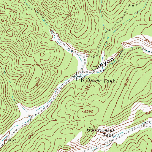 Topographic Map of Williams Tank, NM