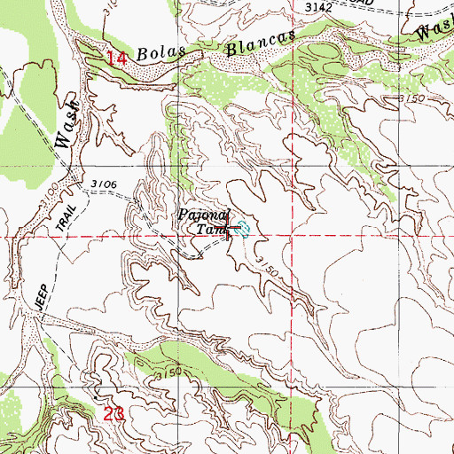 Topographic Map of Pajonal Tank, AZ
