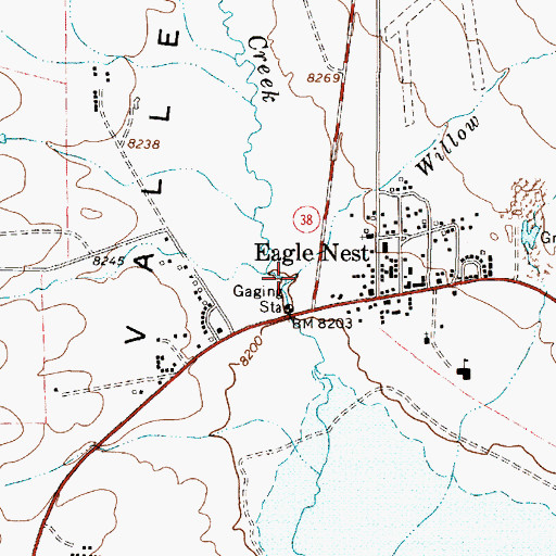 Topographic Map of Willow Creek, NM