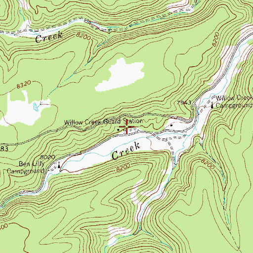 Topographic Map of Willow Creek Guard Station, NM