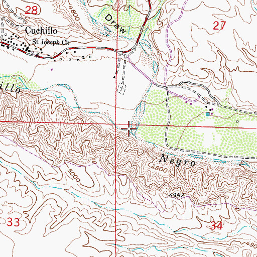 Topographic Map of Willow Spring Draw, NM