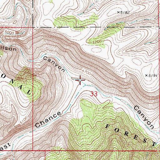 Topographic Map of Wilson Canyon, NM