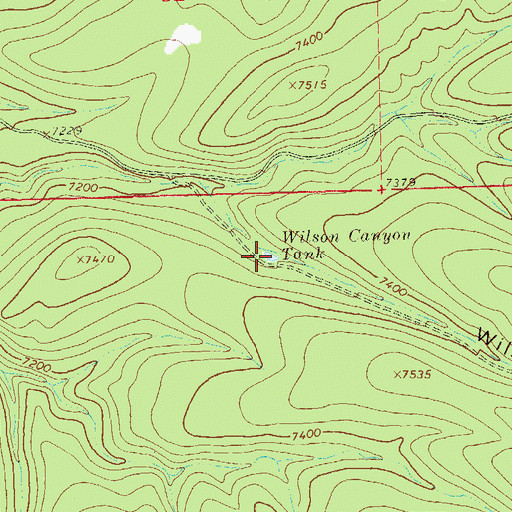 Topographic Map of Wilson Canyon Tank, NM