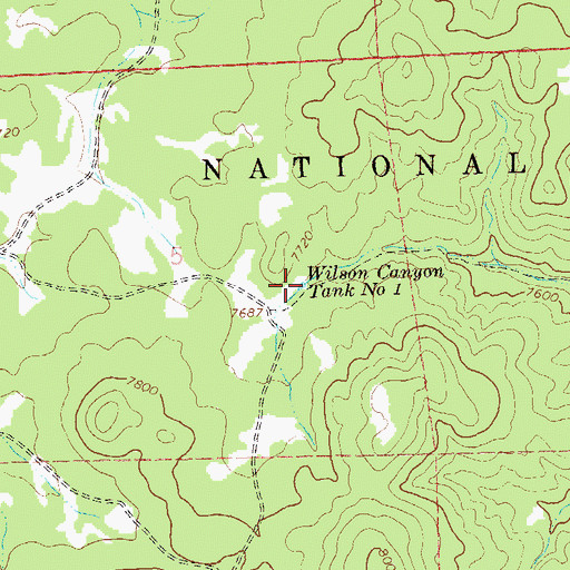 Topographic Map of Wilson Canyon Tank Number 1, NM