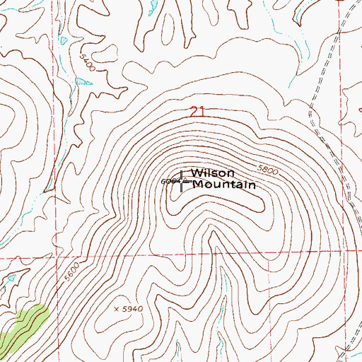 Topographic Map of Wilson Mountain, NM