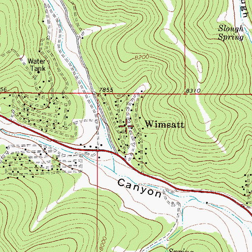 Topographic Map of Wimsatt, NM