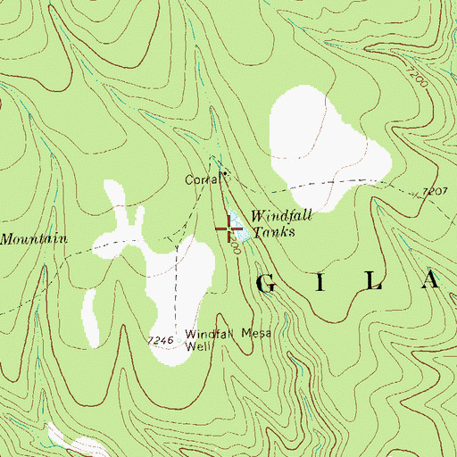 Topographic Map of Windfall Tanks, NM