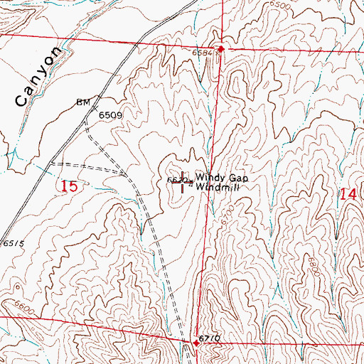 Topographic Map of Windy Gap Windmill, NM