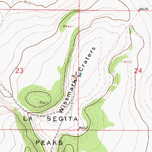 Topographic Map of Wissmath Craters, NM
