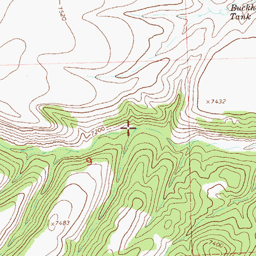 Topographic Map of Wolf Hollow Canyon, NM